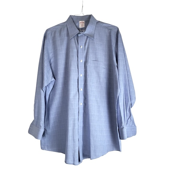 Brooks Brothers Other - Brooks Brothers Shirt Mens 17.5 - 34 Blue Light Plaid Traditional Fit Non-Iron